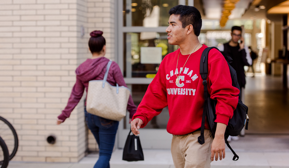 student in sweatshirt