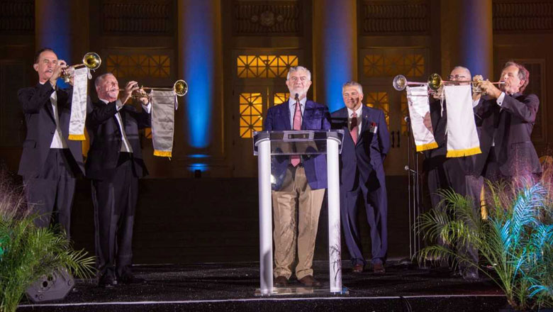 President Struppa at past alumni awards event