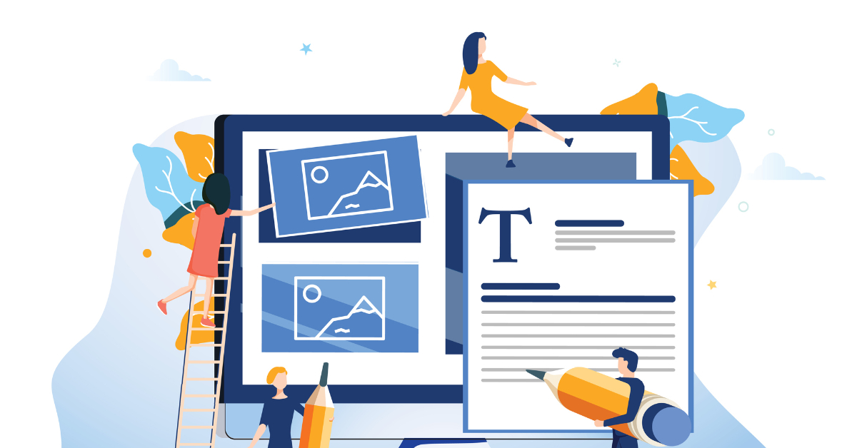 Illustration of website design process.