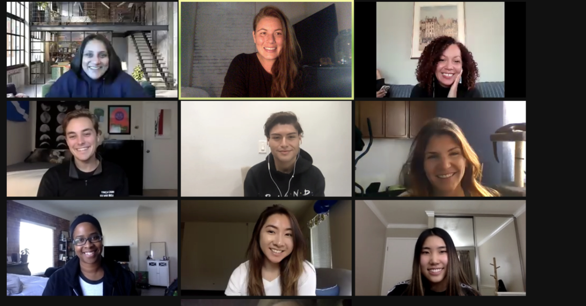 Students gathered in a virtual meeting.