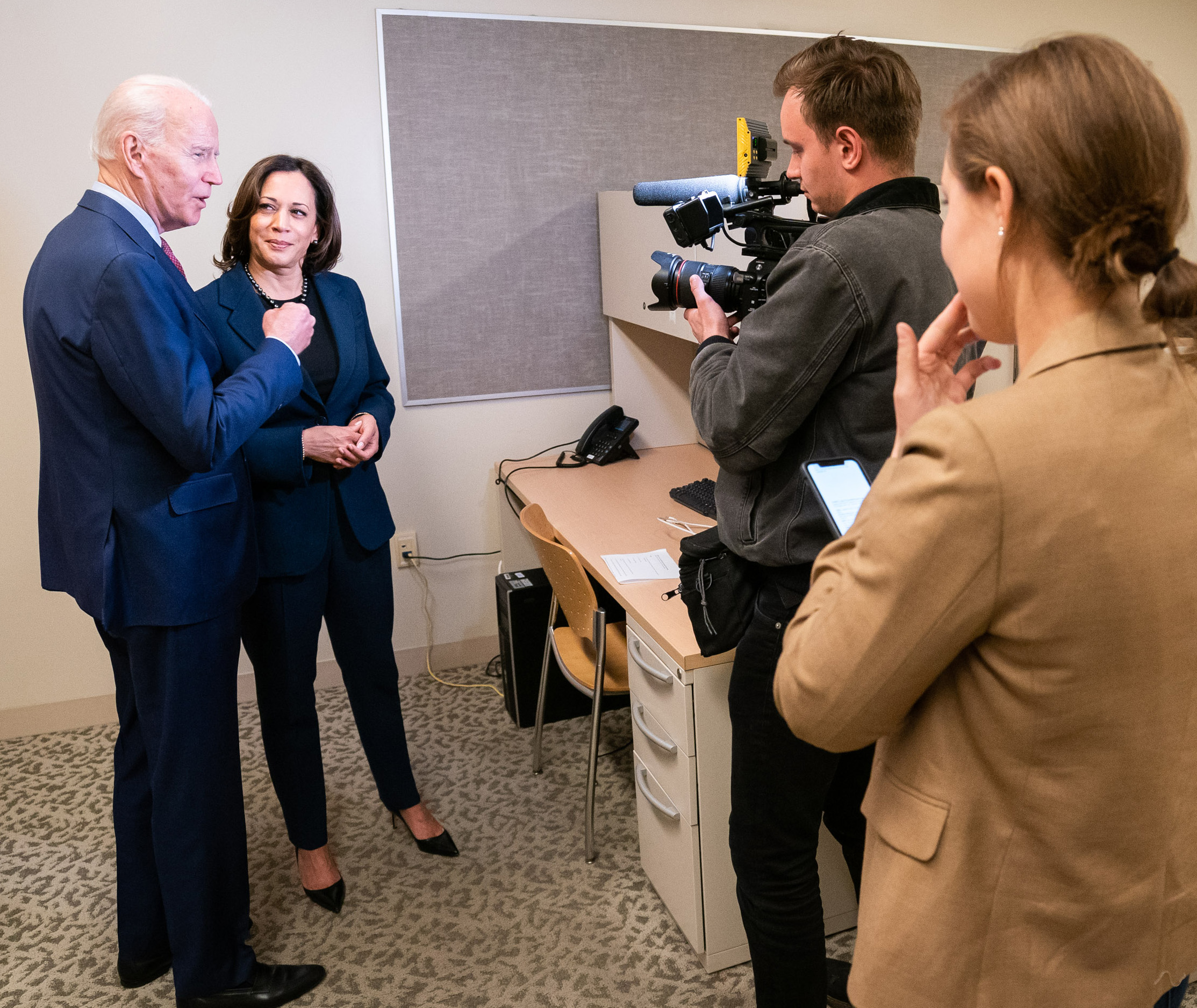 Drew Heskett videotapes Joe Biden and Kamala Harris