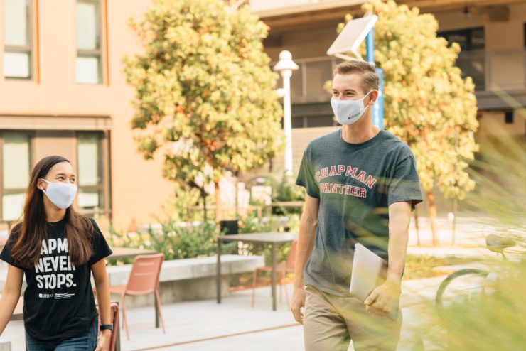 chapman university students wearing face masks