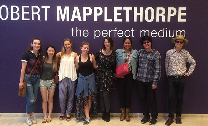 Chapman students at the Getty's Mapplethorpe exhibition