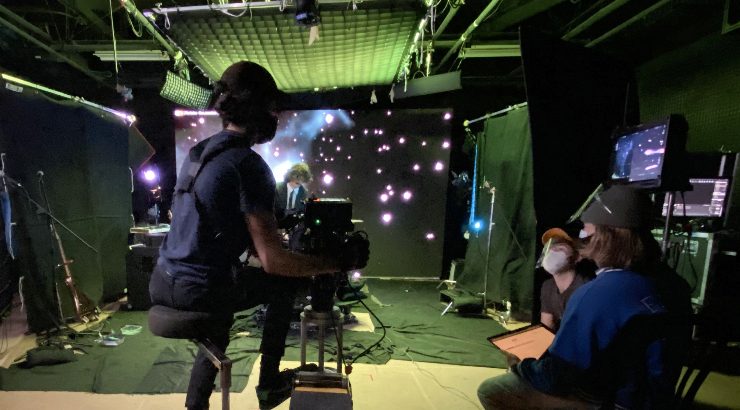 Dodge film students shoot using LED virtual production wall