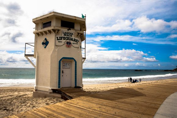 Lifeguard tower at Laguna Beach 