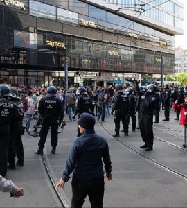 Conspiracy theorist protesters in Germany