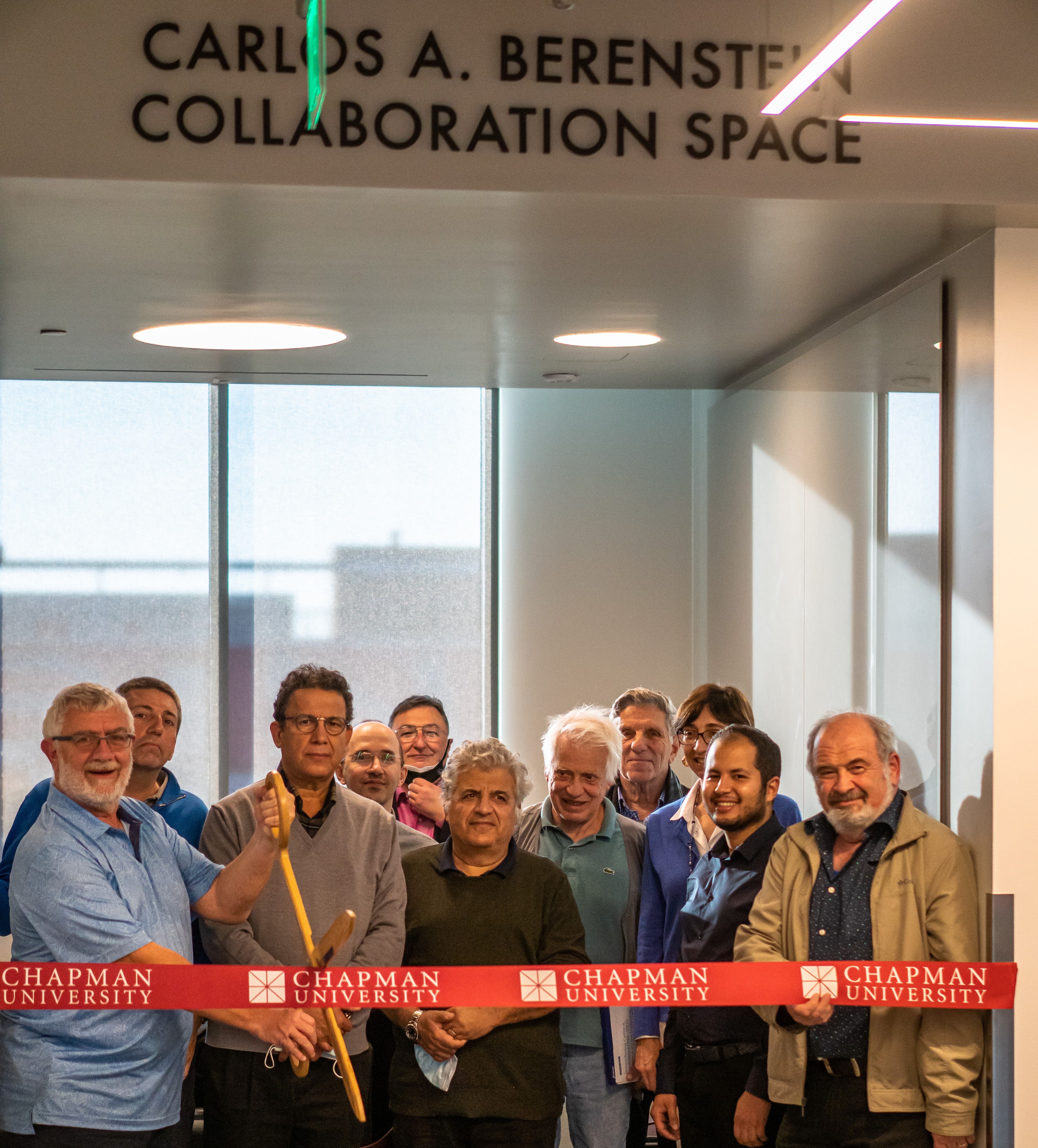 chapman professors gathered at ribbon cutting event