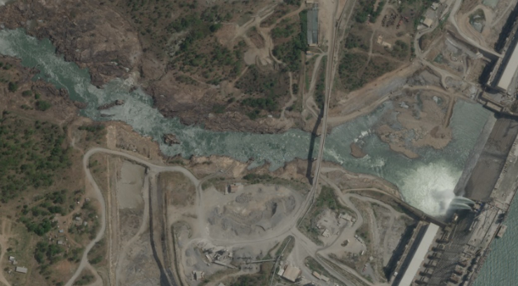 satellite image of dam