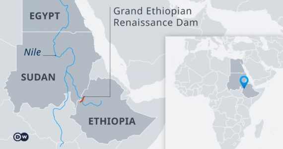 locator map for Grand Ethiopian Renaissance Dam