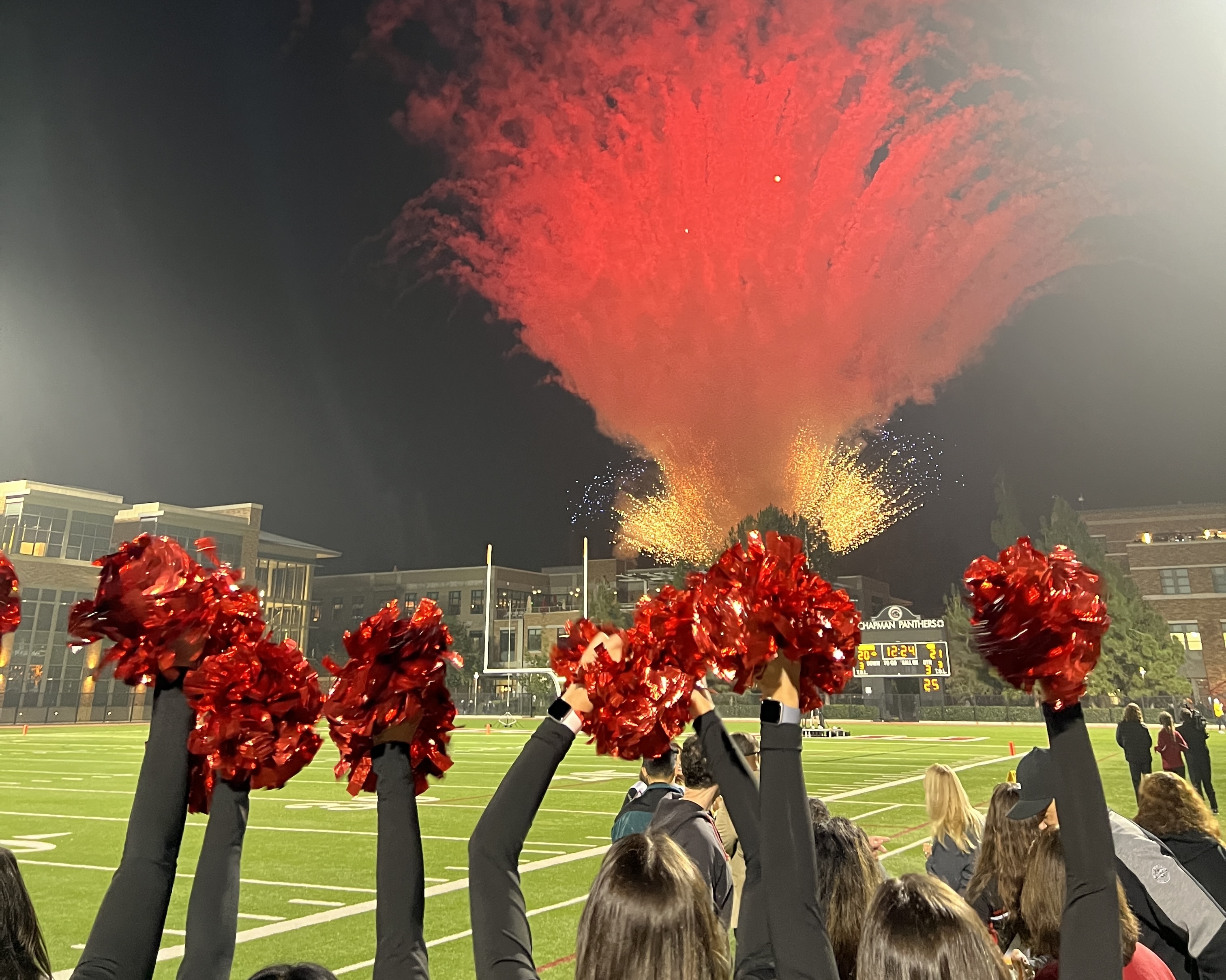 fireworks over ernie chapman stadium