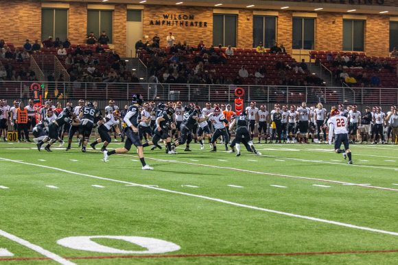 football game in progress at ernie chapman stadium