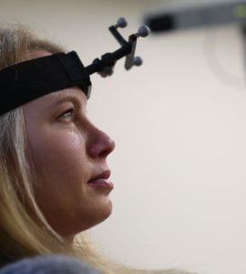 Among the research projects at Chapman University’s Brain Institute is one that uses noninvasive Transcranial Magnetic Stimulation (TMS) to study the sense of ownership of our actions.