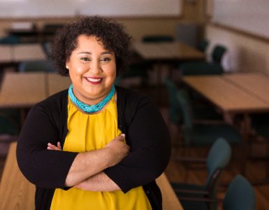 Professor Stephany Cuevas in classroom setting