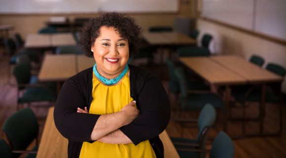 Professor Stephany Cuevas in classroom setting