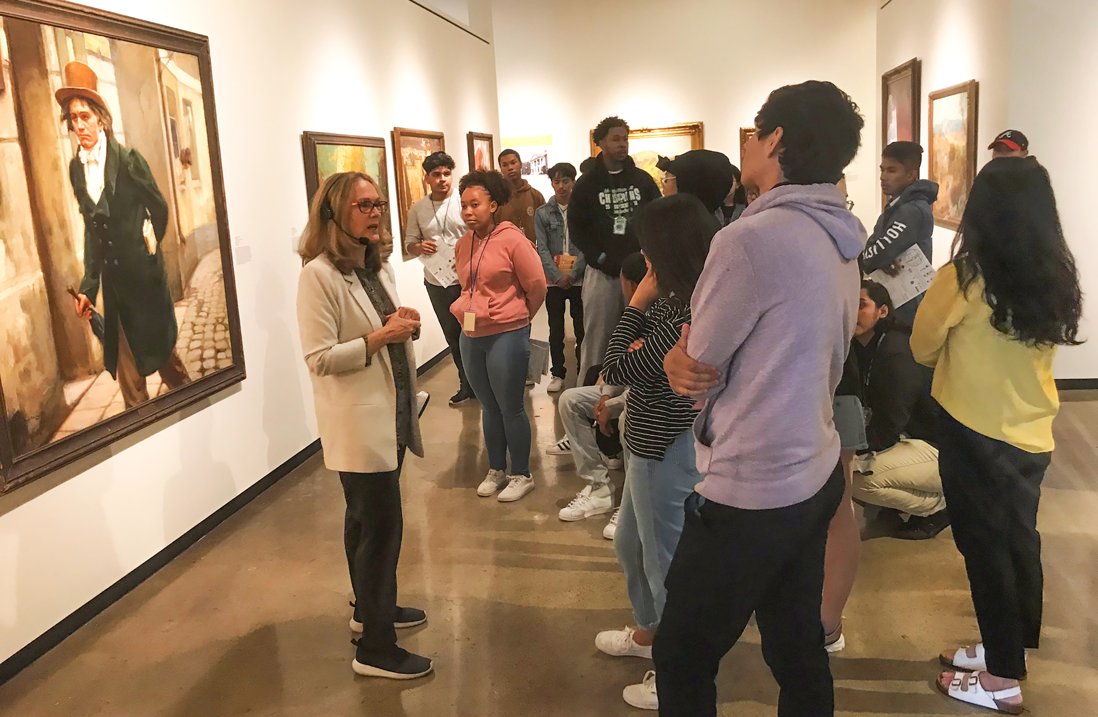 A class tours the Hilbert Museum.