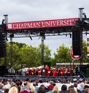 distant view of commencement stage