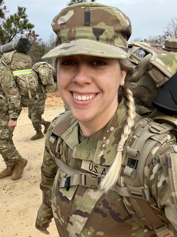 Chapman University 2021 alumna Captain Marlyss Maxham serves in the Army’s Judge Advocate General Corps (JAG).
