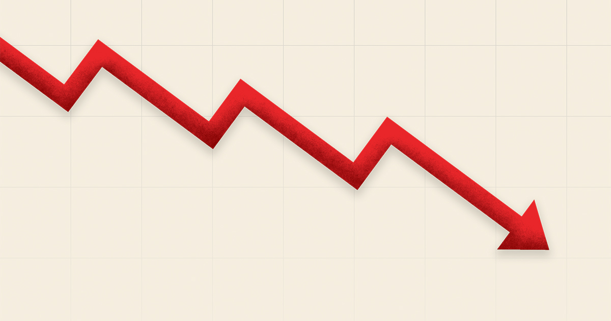 graphic red arrow pointing down