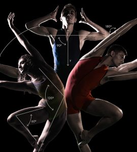digital composite of three dancers in motion