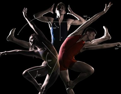 digital composite of three dancers in motion