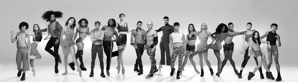 promotional photo of Complexions dancers in a line