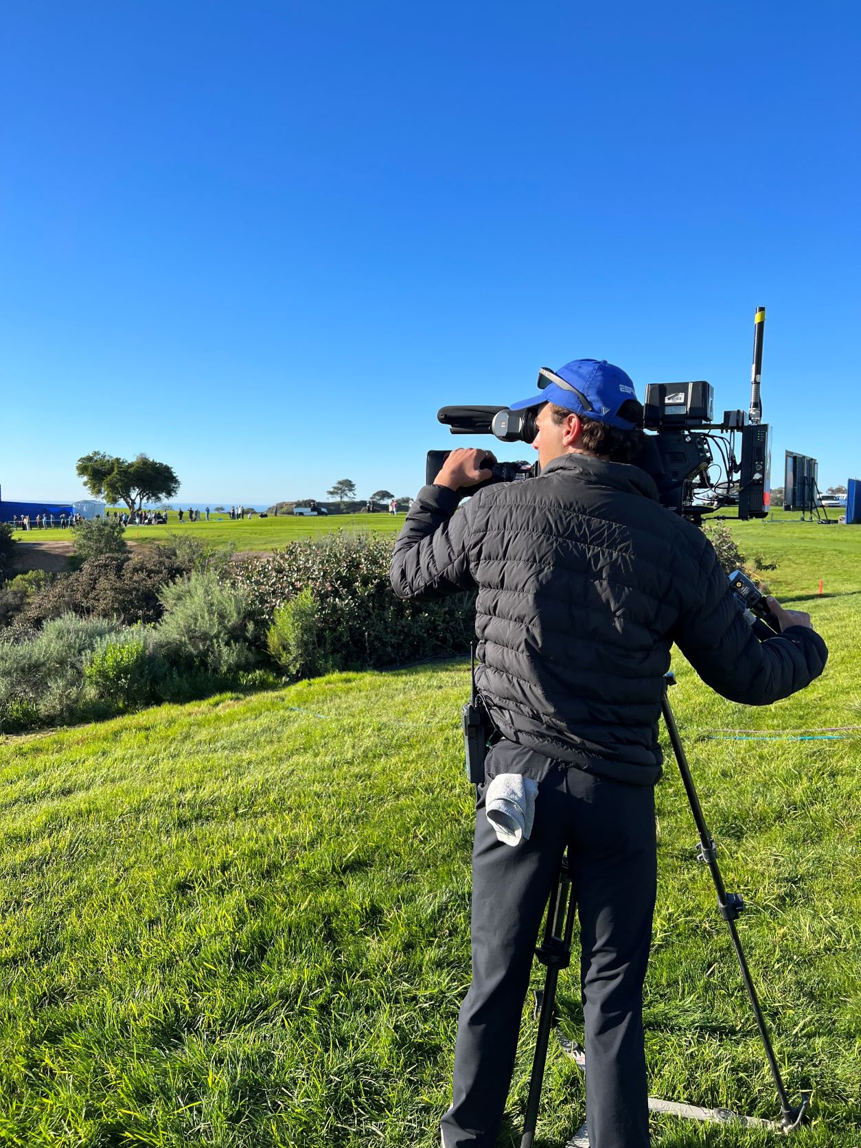 Ben Sherman '25 behind the camera at a PGA event. 