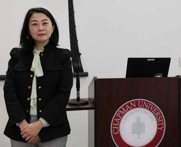 Cynthia Wang was the Asia-Pacific Geoeconomics and Business Initiative's first speaker at Chapman.