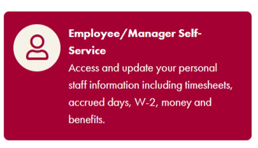 Screenshot of employee/manager self service portal.