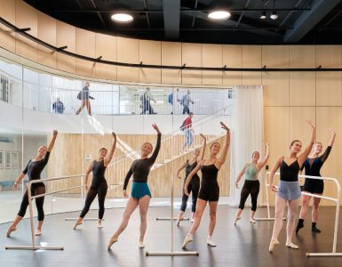 dancers practicing in new performance studio