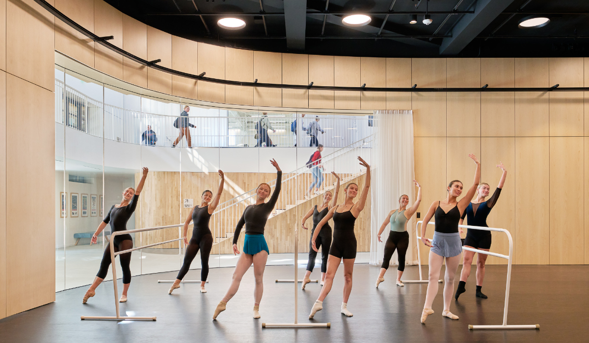 dancers practicing in new performance studio