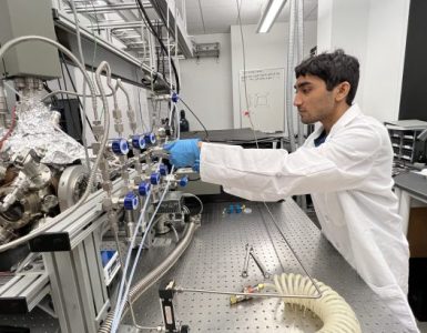 Chapman focused on research in its Thematic Pathway for Reaffirmation of accreditation. Here, Beckman Scholar Ishaan Shah ’23 works on advances in photochemistry.