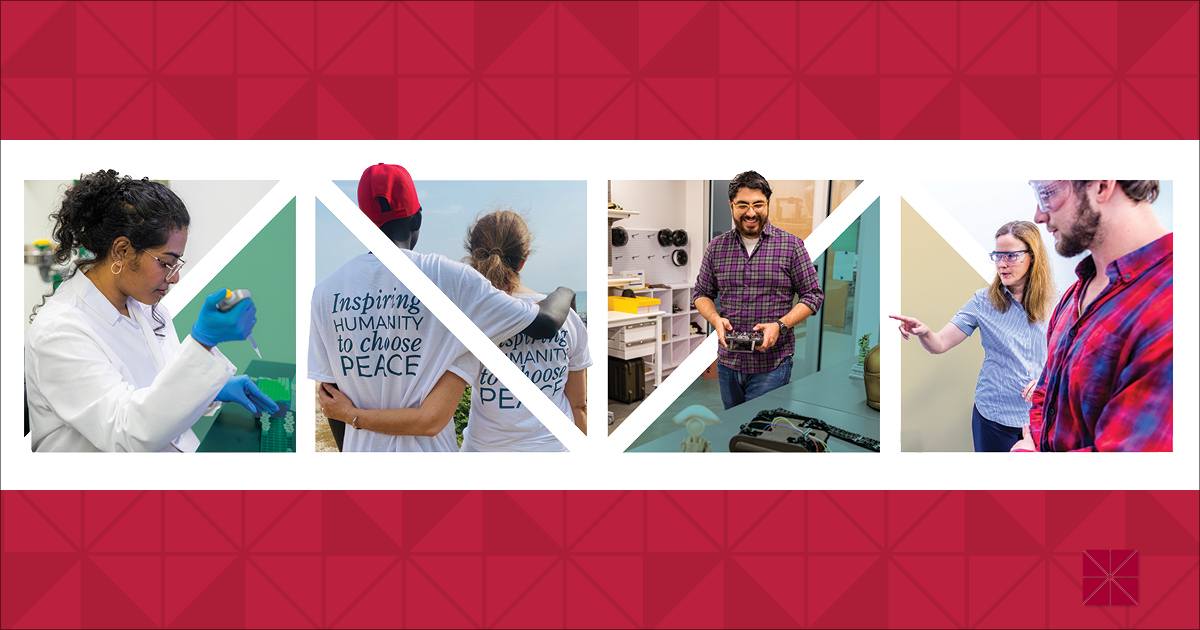 collage of university research photos
