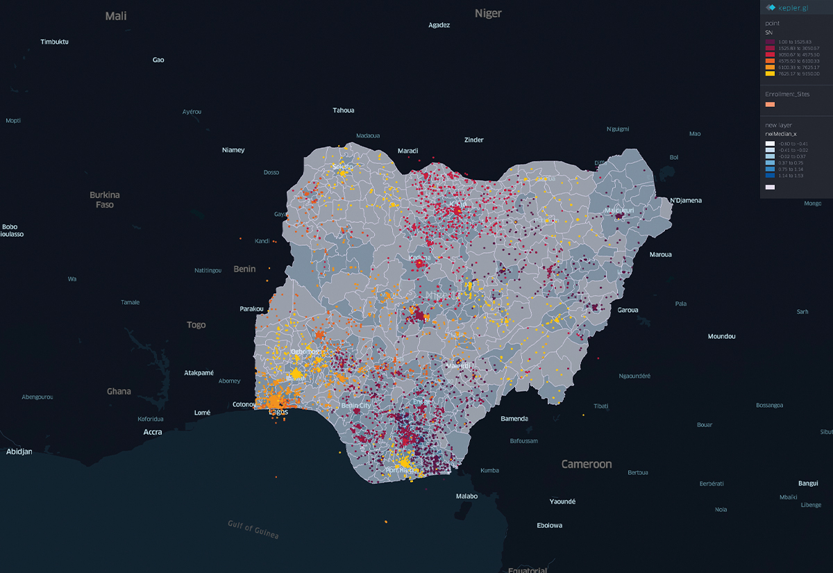 satellite map of Nigeria