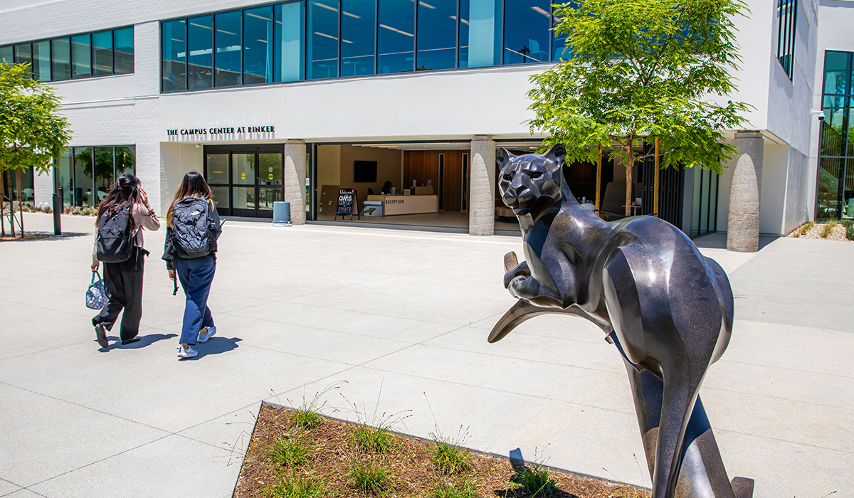 panther statue outside rinker center