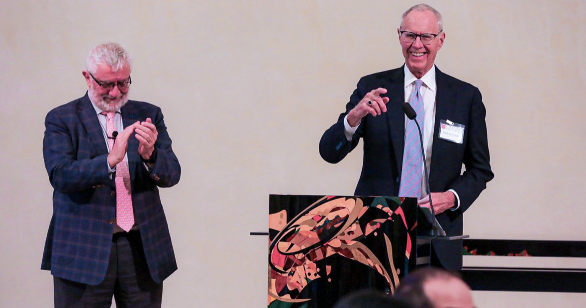 Parker Kennedy and Chapman President Daniele C. Struppa.