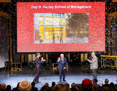 Doy B. Henley School of Management announced at State of the University.