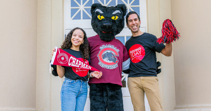 Pete the Panther and students