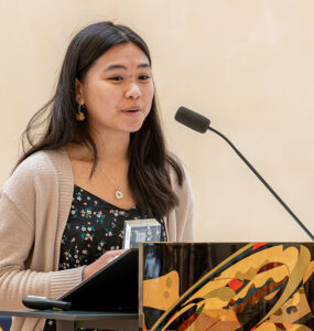Bernadine Cortina ’24 spoke at Chapman's Women of Distinction Awards Ceremony.