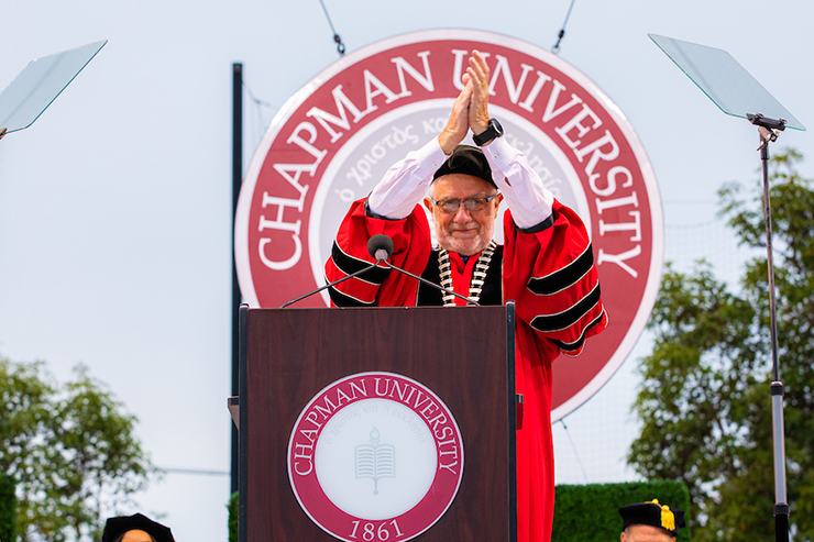 daniele struppa at commencement podium