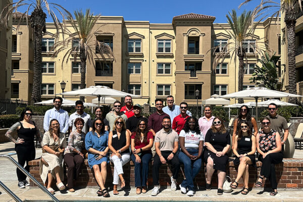 The Alumni Association Board of Directors toured Chapman's newest housing facility, Chapman Court, during their recent retreat.