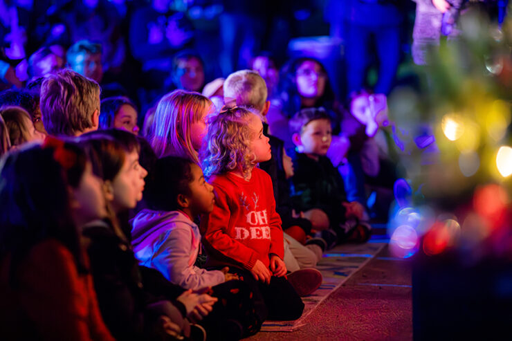 kids watching stage