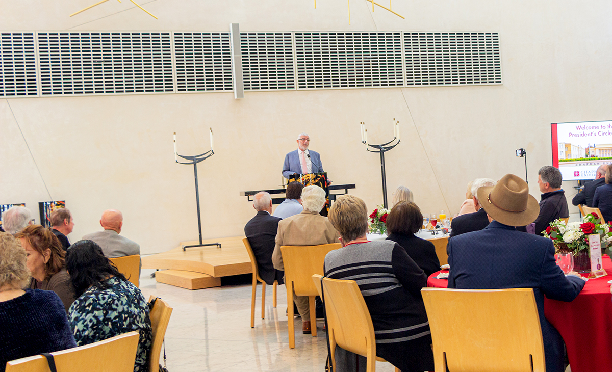President Struppa speaking at the President's Circle Breakfast
