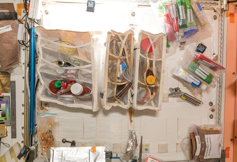 A gallery in the NASA Node 1 module on the International Space Station