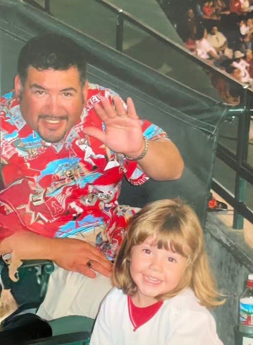 Steve Ambriz and his daughter Kaitlyn at an Angels game