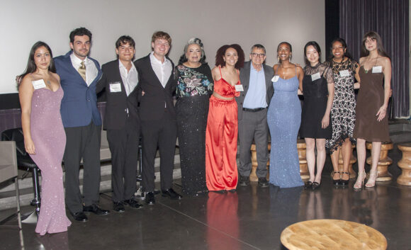 Dean Galloway with Dodge College students