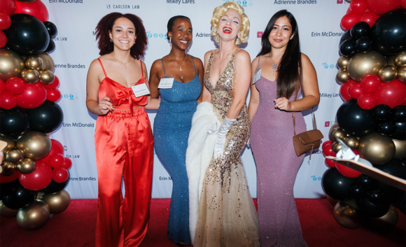 Dodge College students with Marilyn Monroe impersonator 