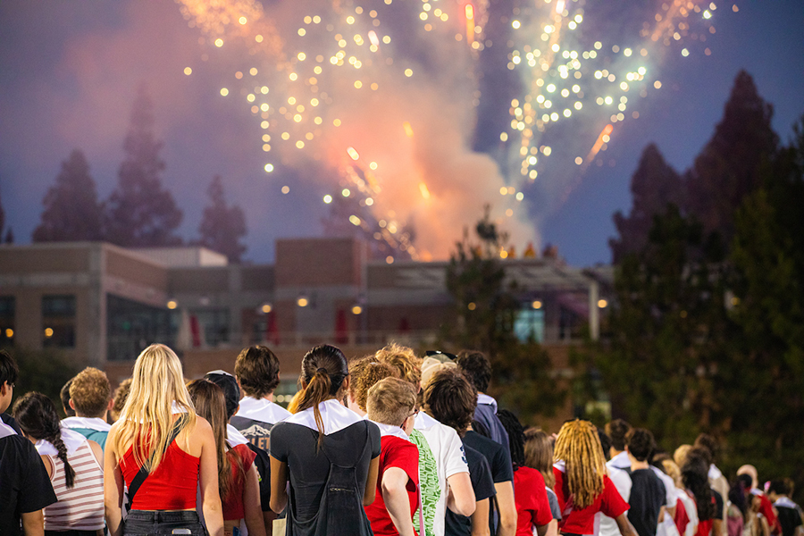 fireworks over musco center