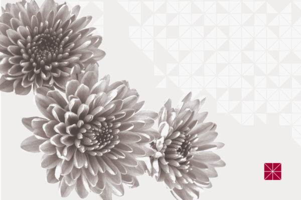 grey and white floral design
