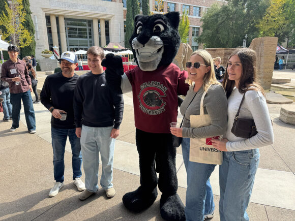 Jack Patterson and his family experiencing a little Panther pride with Pete.