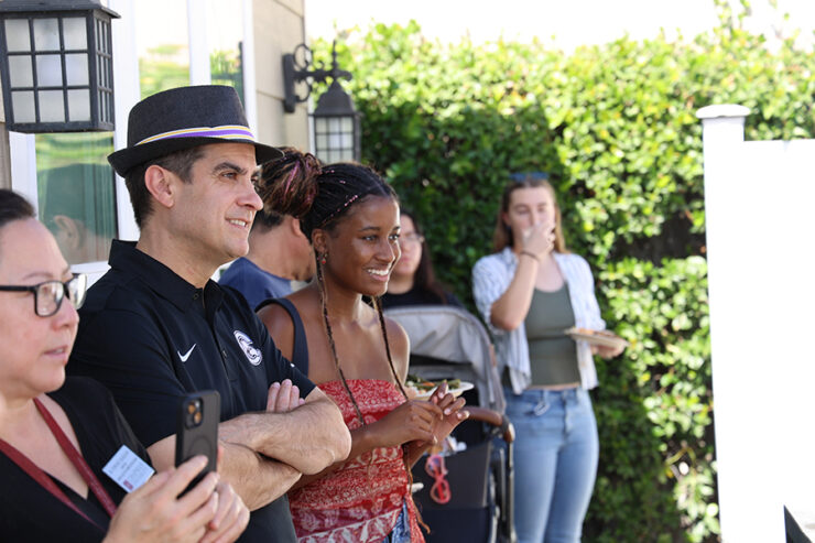 parlow with group of students